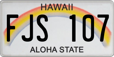 HI license plate FJS107