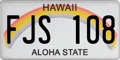 HI license plate FJS108