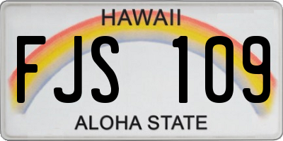 HI license plate FJS109