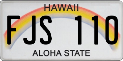 HI license plate FJS110