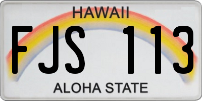 HI license plate FJS113