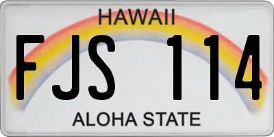 HI license plate FJS114