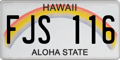 HI license plate FJS116