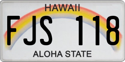 HI license plate FJS118