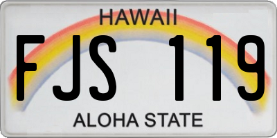 HI license plate FJS119