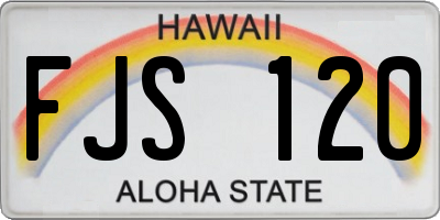 HI license plate FJS120