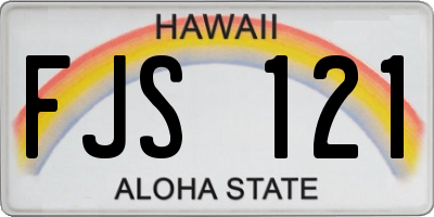 HI license plate FJS121