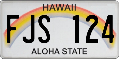 HI license plate FJS124