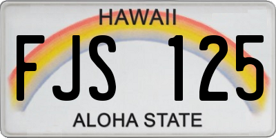 HI license plate FJS125