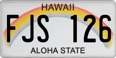HI license plate FJS126