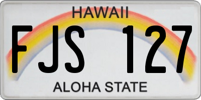 HI license plate FJS127
