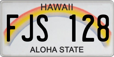 HI license plate FJS128