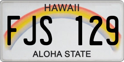 HI license plate FJS129