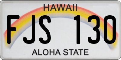 HI license plate FJS130
