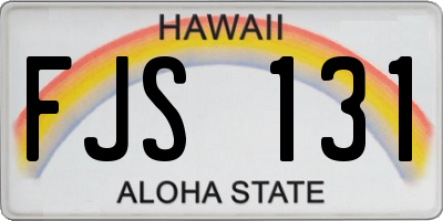 HI license plate FJS131