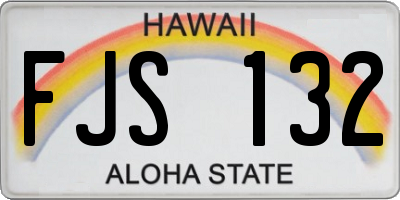 HI license plate FJS132