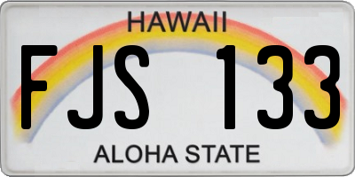 HI license plate FJS133