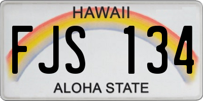 HI license plate FJS134