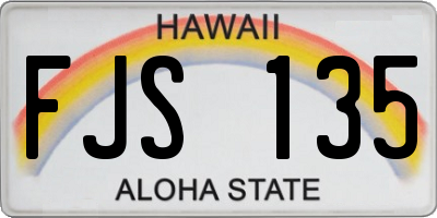 HI license plate FJS135