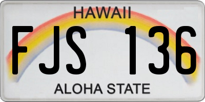 HI license plate FJS136