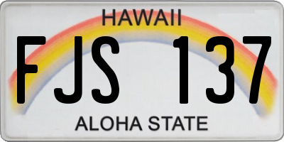 HI license plate FJS137