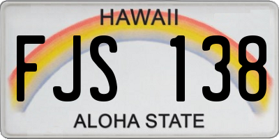 HI license plate FJS138