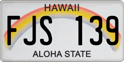 HI license plate FJS139