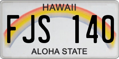 HI license plate FJS140