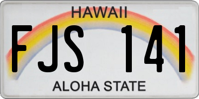 HI license plate FJS141