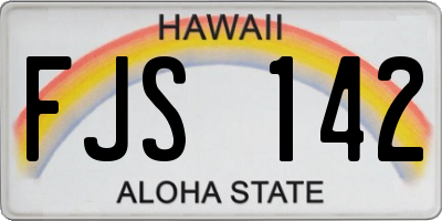 HI license plate FJS142