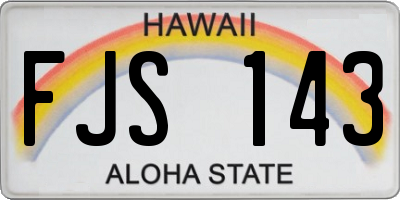 HI license plate FJS143
