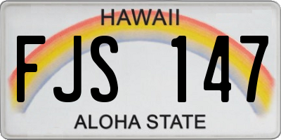 HI license plate FJS147