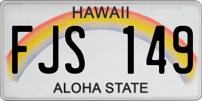 HI license plate FJS149