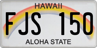 HI license plate FJS150