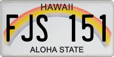HI license plate FJS151