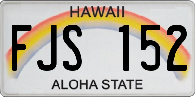 HI license plate FJS152