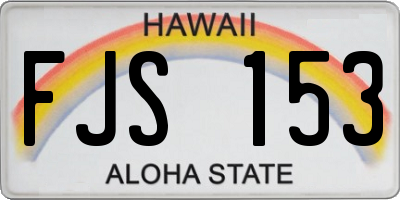 HI license plate FJS153