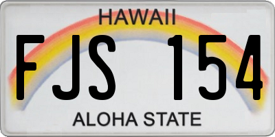 HI license plate FJS154