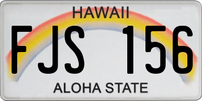 HI license plate FJS156