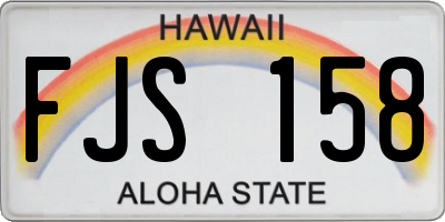 HI license plate FJS158