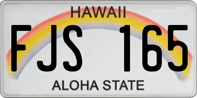 HI license plate FJS165