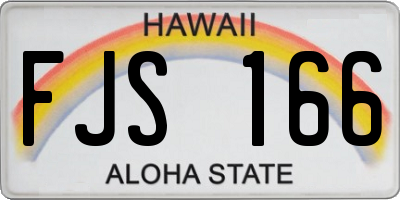 HI license plate FJS166
