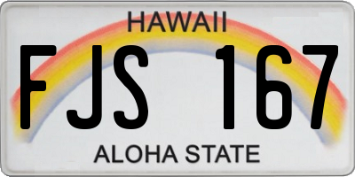 HI license plate FJS167