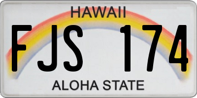 HI license plate FJS174