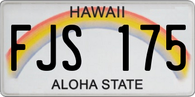 HI license plate FJS175