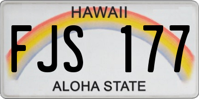 HI license plate FJS177