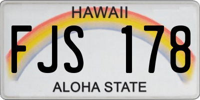 HI license plate FJS178