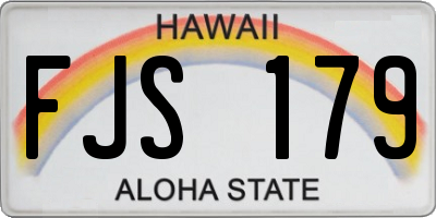 HI license plate FJS179