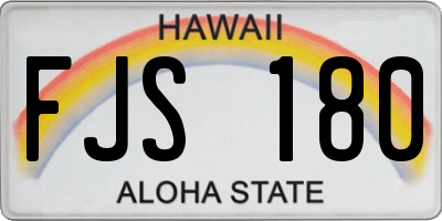 HI license plate FJS180