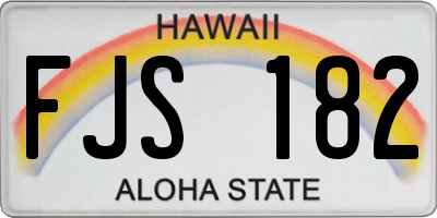 HI license plate FJS182
